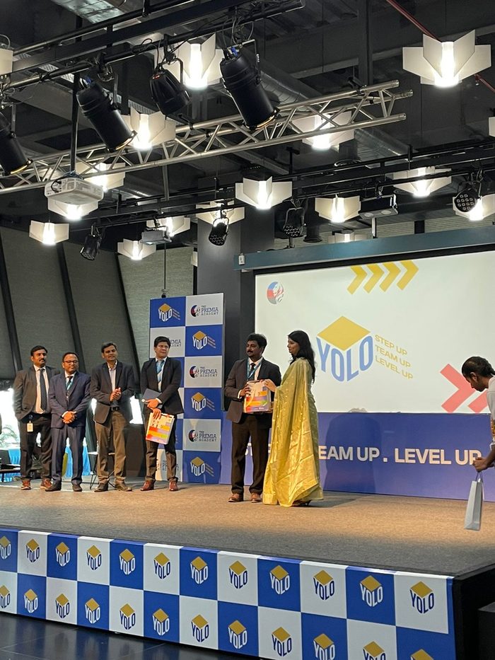Partners being felicitated on the YOLO stage